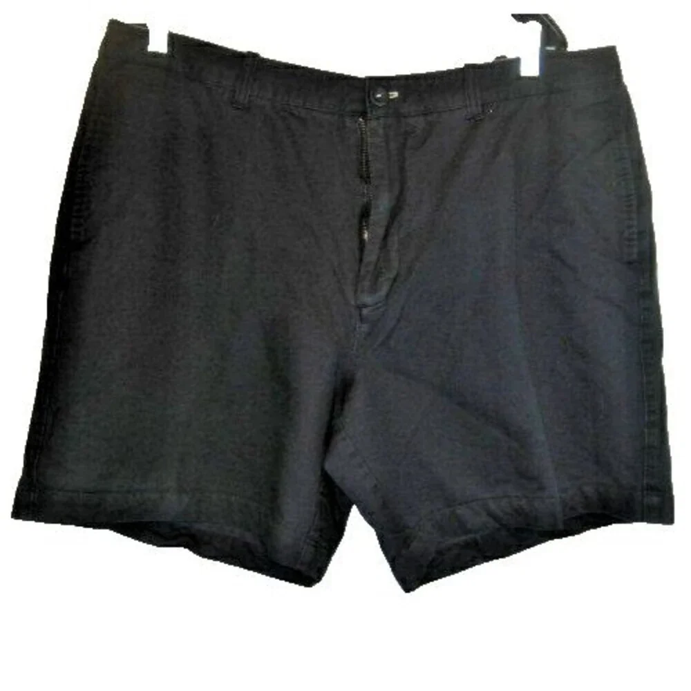Mens Caraloha Bambu Navy Flat Front Cotton Blend Casual Shorts sz 40x7